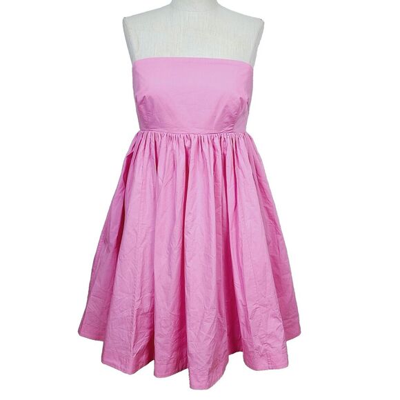STEELE Australia Dress M Pink Fit &‎ Flare Strapless Smocked A-Line Mini - Picture 1 of 9